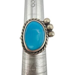 Sleeping Beauty Turquoise Raegan Hough 925 Sterling Silver Statement Ring Size 5